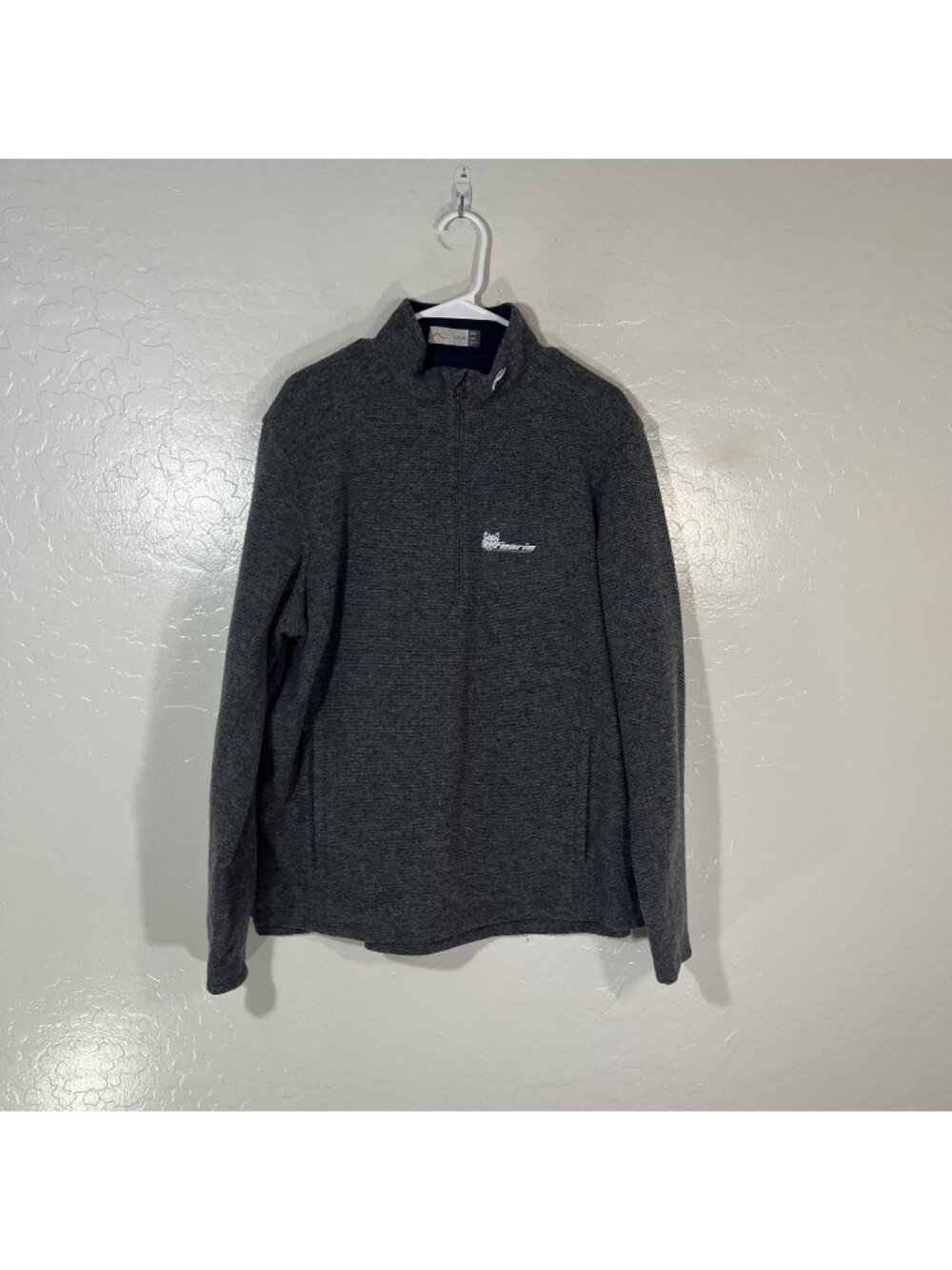 KJUS Jacket Mens Large Gray Knit Full Zip Fenris Logo Outdoor Ski Fleece